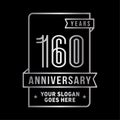 160 years celebrating anniversary design template. 160th logo. Vector and illustration. Royalty Free Stock Photo