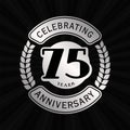 75 years celebrating anniversary design template. 75th logo. Vector and illustration. Royalty Free Stock Photo
