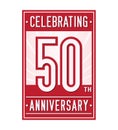 50 years celebrating anniversary design template. 50th logo. Vector and illustration.