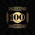 100 years celebrating anniversary design template. 100th logo. Vector and illustration. Royalty Free Stock Photo