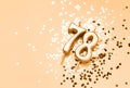 78 years celebration festive background made with golden candles in the form of number Seventy-eight