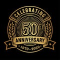 50 years of celebrations design template. 50th logo. Vector and illustrations.