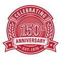 150 years of celebrations design template. 150th logo. Vector and illustrations.