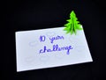 10 years challenge concept handwritten text on white paper Royalty Free Stock Photo