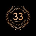 33 years design template. 33rd vector and illustration