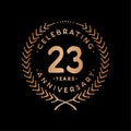 23 years design template. 23rd vector and illustration