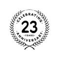 23 years design template. 23rd vector and illustration