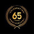 65 years design template. 65th vector and illustration