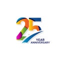 25 Years Elegant Anniversary Celebration Vector Template Design Illustration