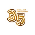 35 Years Excellent Anniversary Vector Template Design illustration
