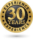 30 years experience gold label, vector Royalty Free Stock Photo