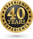 40 years experience gold label, vector