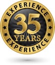 35 years experience gold label, vector illustration Royalty Free Stock Photo