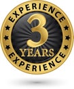 3 years experience gold label, vector Royalty Free Stock Photo