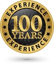 100 years experience gold label, vector Royalty Free Stock Photo