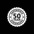 50 years experience with ribbon sign isolated  on black background Royalty Free Stock Photo