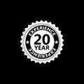 20 Years Experience sign isolated on black background Royalty Free Stock Photo