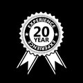 20 Years Experience sign isolated on black background Royalty Free Stock Photo