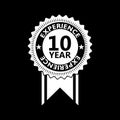 10 years experience sign isolated on black background Royalty Free Stock Photo