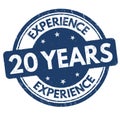 20 years experience sign or stamp Royalty Free Stock Photo