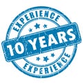 10 years experience stamp