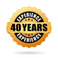 40 years experience vector icon Royalty Free Stock Photo