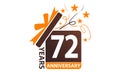 72 Years Gift Box Ribbon Anniversary