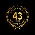 43 years design template. 43rd vector and illustration Royalty Free Stock Photo