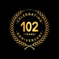 102 years design template. 102nd vector and illustration Royalty Free Stock Photo