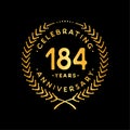 184 years design template. 184th vector and illustration Royalty Free Stock Photo