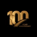 100 Years Gold Elegant Anniversary Celebration Vector Template Design Illustration Royalty Free Stock Photo