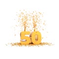 50 years golden 3d word on a white background Royalty Free Stock Photo