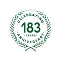 183 years design template. 183rd vector and illustration Royalty Free Stock Photo