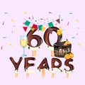 60 years happy birthday card Royalty Free Stock Photo