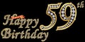 59 years happy birthday golden sign with diamonds, vector illustration Royalty Free Stock Photo