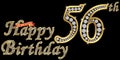 56 years happy birthday golden sign with diamonds, vector illustration Royalty Free Stock Photo