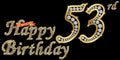 53 years happy birthday golden sign with diamonds, vector illustration Royalty Free Stock Photo