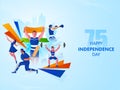 75 Years of Indian Independence Day Celebration Concept with the Sports Persons of Different Games for their Contributions towards