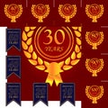 30 years multicolored icon . Set of anniversary illustration icons. Signs, symbols can be used for web, logo, mobile app, UI, UX Royalty Free Stock Photo