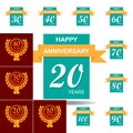 20 years multicolored icon . Set of anniversary illustration icons. Signs, symbols can be used for web, logo, mobile app, UI, UX Royalty Free Stock Photo