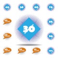 30 years multicolored icon . Set of anniversary illustration icons. Signs, symbols can be used for web, logo, mobile app, UI, UX Royalty Free Stock Photo