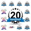 20 years multicolored icon . Set of anniversary illustration icons. Signs, symbols can be used for web, logo, mobile app, UI, UX Royalty Free Stock Photo