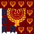 20 years multicolored icon . Set of anniversary illustration icons. Signs, symbols can be used for web, logo, mobile app, UI, UX Royalty Free Stock Photo