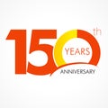 150 years old celebrating classic logo. Royalty Free Stock Photo