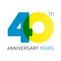 40 years old celebrating classic logo. Royalty Free Stock Photo