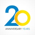 20 years old celebrating classic logo. Royalty Free Stock Photo