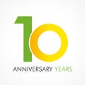 10 years old celebrating classic logo. Royalty Free Stock Photo