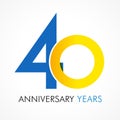 40 years old celebrating classic logo. Royalty Free Stock Photo