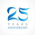 25 years old celebrating classic logo. Royalty Free Stock Photo