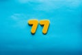 Number on a bright blue background.